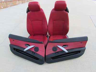 BMW Power Seats (Pair) and Door Panels (Pair) Red 51418035479 2003-2008 E85 E86 Z4